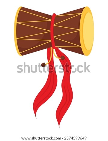 hindu drum for shivaratri isolated vector