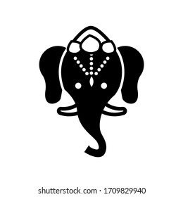 Hindu elephant icons. Solid basic icons. Black icon.