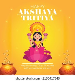 Hindu festival Happy akshaya tritiya  banner design template.