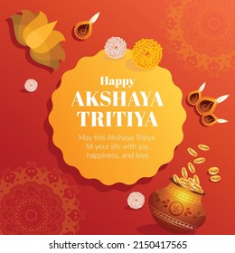 Hindu festival Happy akshaya tritiya  banner design template.