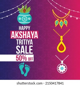 Hindu festival Happy akshaya tritiya  banner design template.