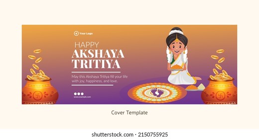 Hindu festival Happy akshaya tritiya  cover page design.