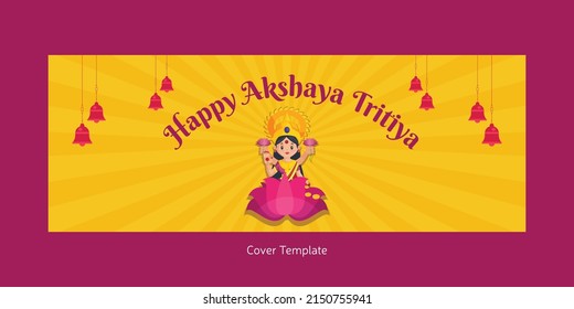 Hindu festival Happy akshaya tritiya  cover page design.