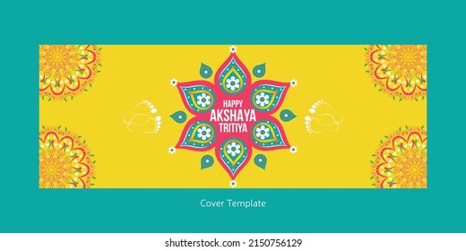 Hindu festival Happy akshaya tritiya  cover page design.