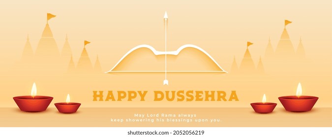 Hindu Festival Happy Dussehra Celebration Banner