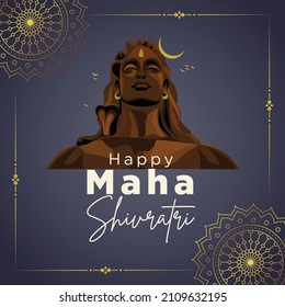 Hindu festival happy Maha Shivratri banner design template.