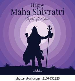 Festival hindú feliz Maha Shivratri la gran noche de la plantilla de diseño de banners de Shiva.