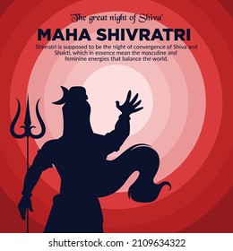 Hindu festival happy Maha Shivratri the great night of Shiva banner design template.