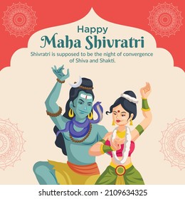 Hindu festival happy Maha Shivratri banner design template.
