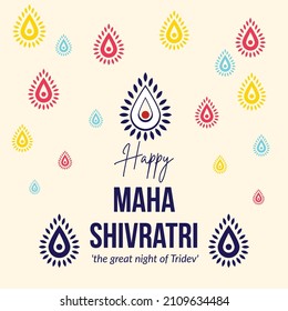 Hindu festival happy Maha Shivratri the great night of tridev banner design template.