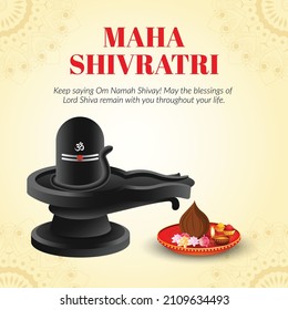 Hindu festival happy Maha Shivratri banner design template.