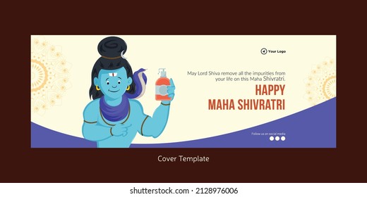 Hindu festival happy maha shivratri  cover page template design.
