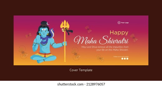 Hindu festival happy maha shivratri  cover page template design.
