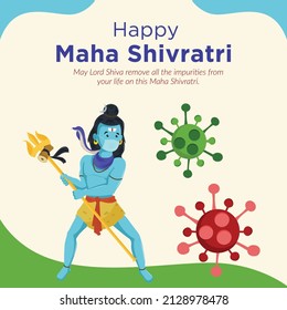 Hindu festival happy maha shivratri  banner template design.
