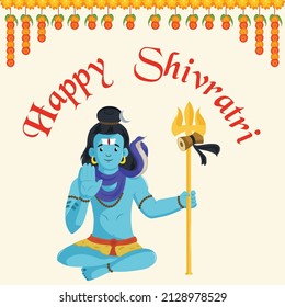 Hindu festival happy maha shivratri  banner template design.