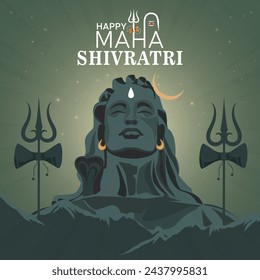 Hindu festival happy Maha Shivratri banner design template. Happy Maha Shivratri Greeting