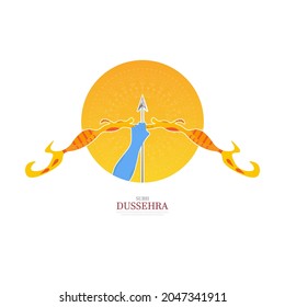 Hindu festival holiday Vijayadashami, illustration of Lord Rama hand with Bow and for Dussehra