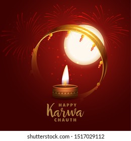 hindu festival of karwa chauth realistic background design