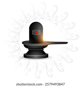 hindu festival maha shivratri background with shivling design vector