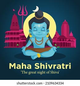 Hindu festival Maha Shivratri the great night of Shiva banner design template.