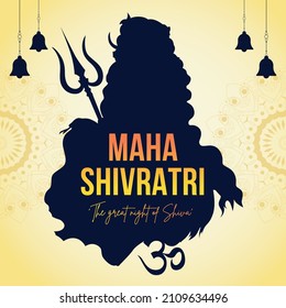 Hindu festival Maha Shivratri the great night of Shiva banner design template.