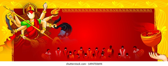 devi designs images stock photos vectors shutterstock https www shutterstock com image vector hindu festival navratri durga puja banner 1494703694