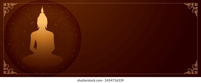 hindu festive buddha purnima greeting banner with text space vector