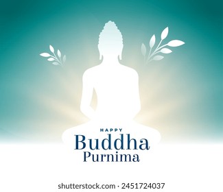 hindu festive buddha purnima or vesak day wishes background vector