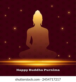 hindu festive buddha purnima or vesak day wishes background vector