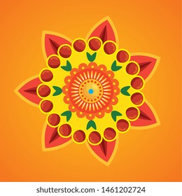 hindu flower with petals traditional decoration