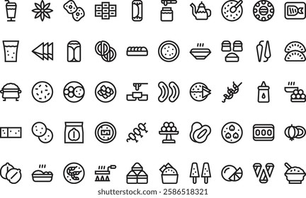 Hindu food icons High-Quality Vector Icons Collection with Editable Stroke. Ideal for Professional and Creative Projects.