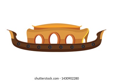 hindu ganges barge icon cartoon vector illustration graphic design