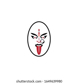 Hindu God Durga logo vector design.