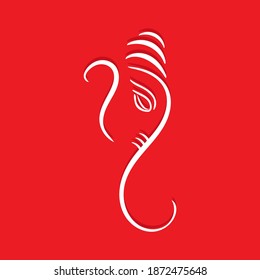 Hindu god ganesh minimal vector illustration template. Indian religious design. 