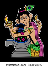 Hindu God Ganesh Vector Art