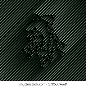 Hindu God Ganesha - elephant. line art drawn illustration.