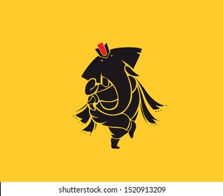 Hindu God Ganesha - elephant. Vector hand drawn illustration.