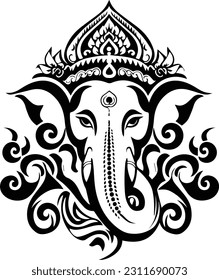 Hindu god ganesha silhueette images