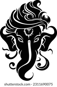 Hindu god ganesha silhueette images