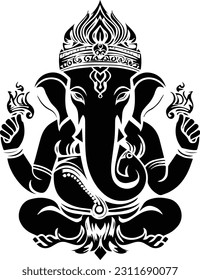 Hindu god ganesha silhueette images