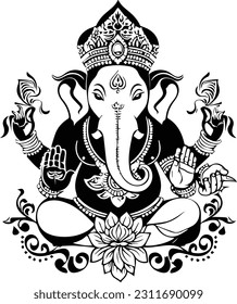 Hindu god ganesha silhueette images