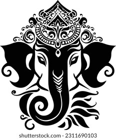 Hindu god ganesha silhueette images