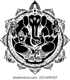 Hindu god ganesha silhueette images