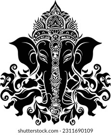 Hindu god ganesha silhueette images