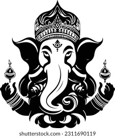 Hindu god ganesha silhueette images