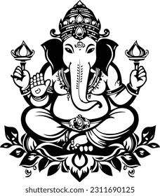 Imágenes de ganesha silhueette, dios hindú