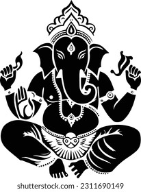 Hindu god ganesha silhueette images
