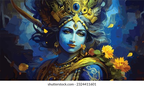 Hindu God Krishna wall poster