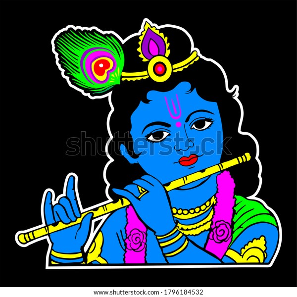 Hindu God Krishnan Vector Art Stock Vector (Royalty Free) 1796184532 ...