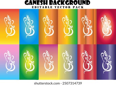 Hindu god lord ganesh colourful background vector illustration 